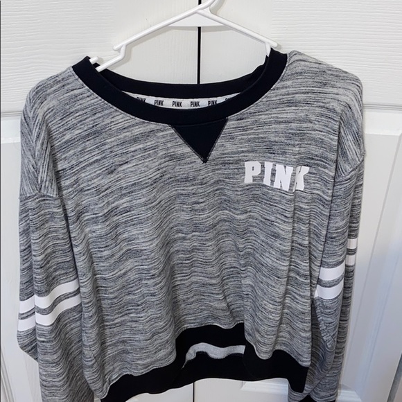 Grey and black cropped sweat shirt - Picture 1 of 4